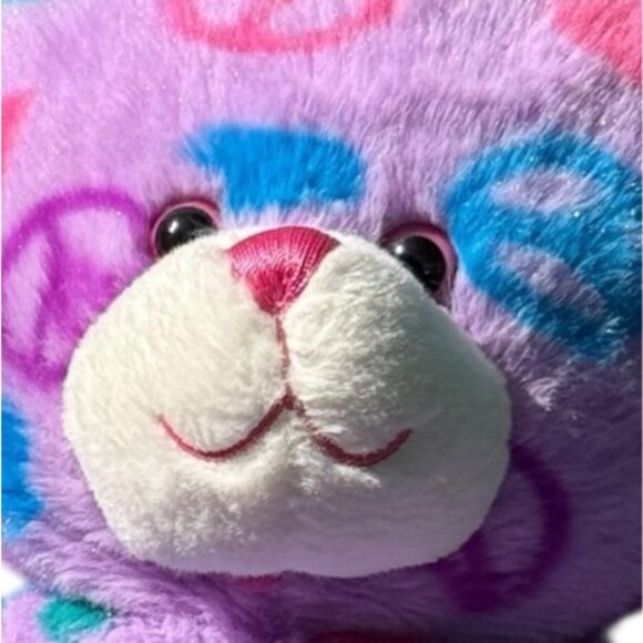 Build A Bear Sitting purple Hippie Peace Plush Stuffed Support Pet Toy BFF Retro - Picture 8 of 15